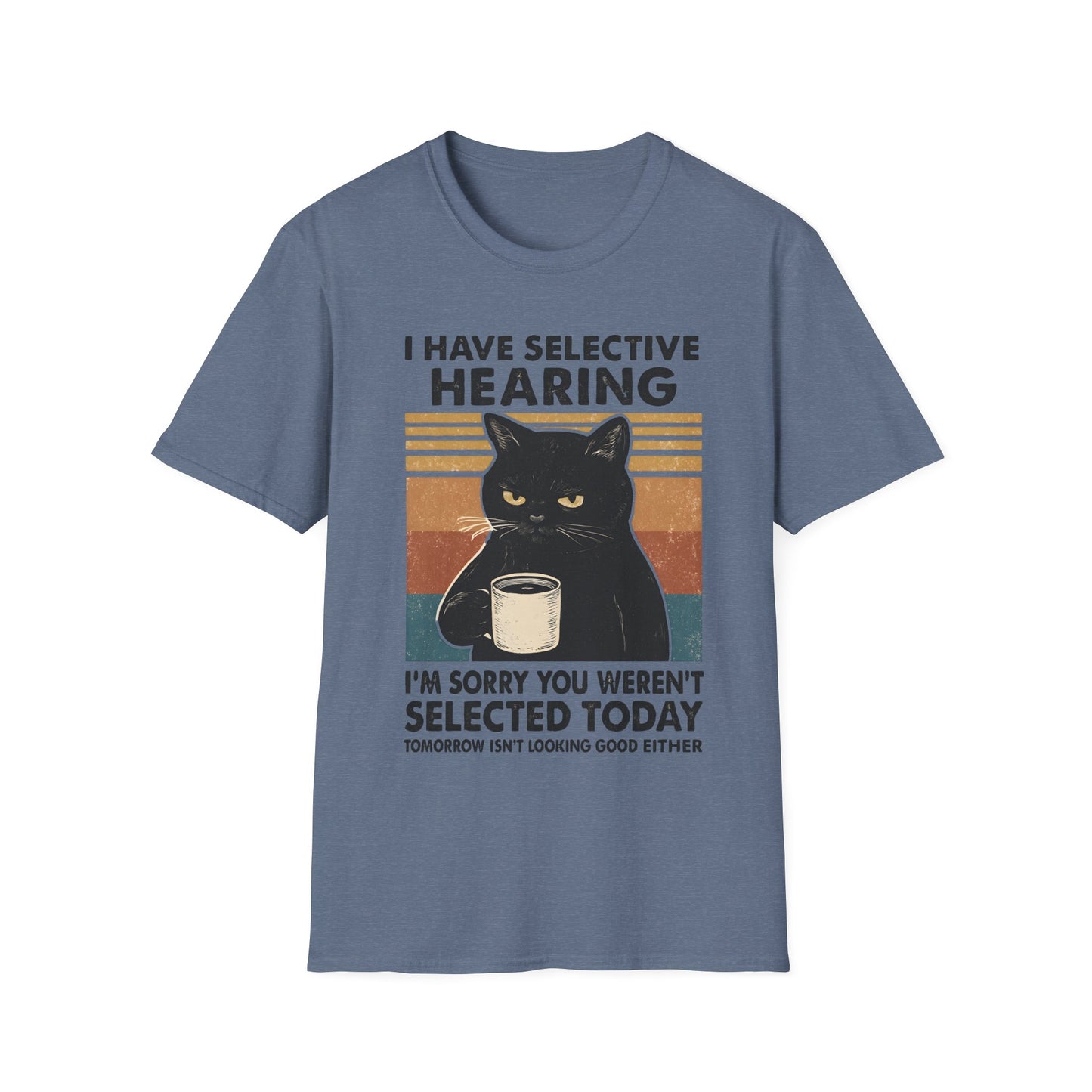 I Have Selective Hearing Cat Grunge Retro T Shirt