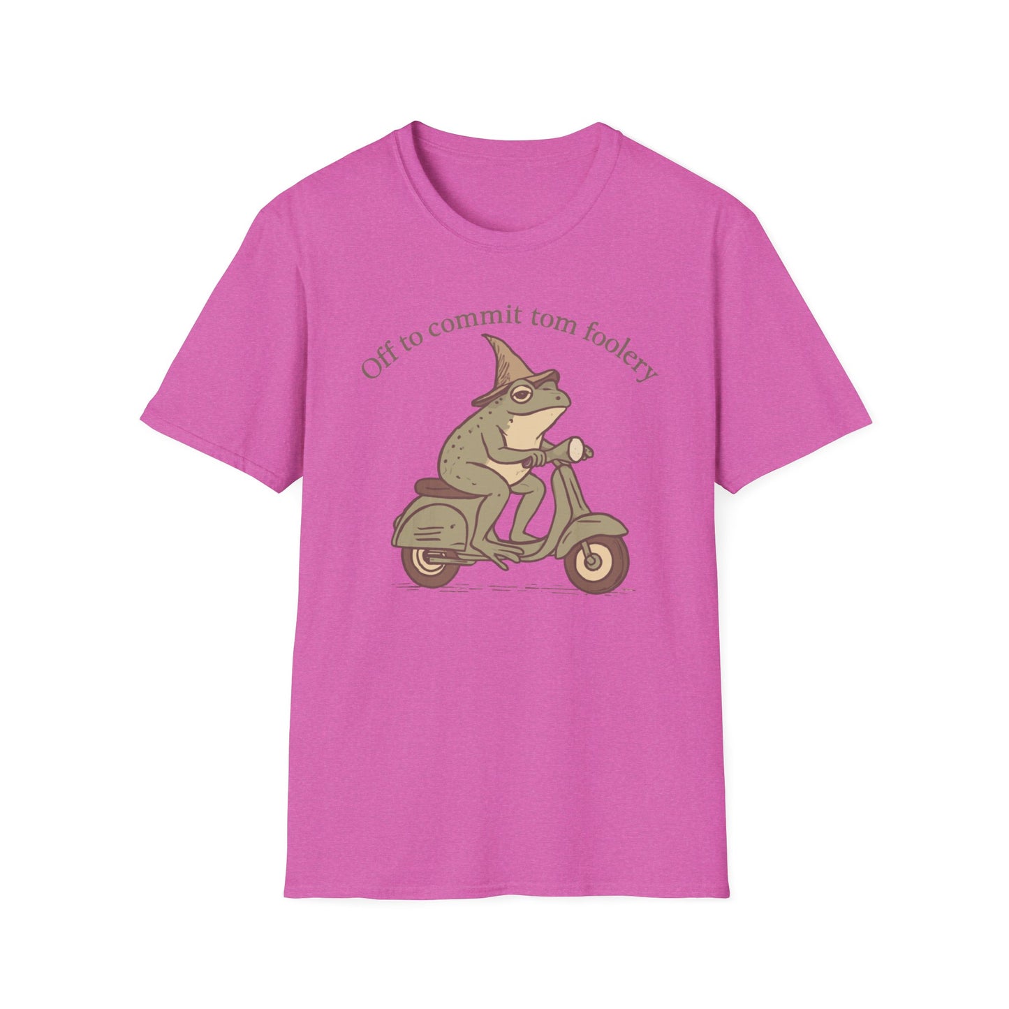 Off To Commit Tom Foolery Frog on Scooter T Shirt