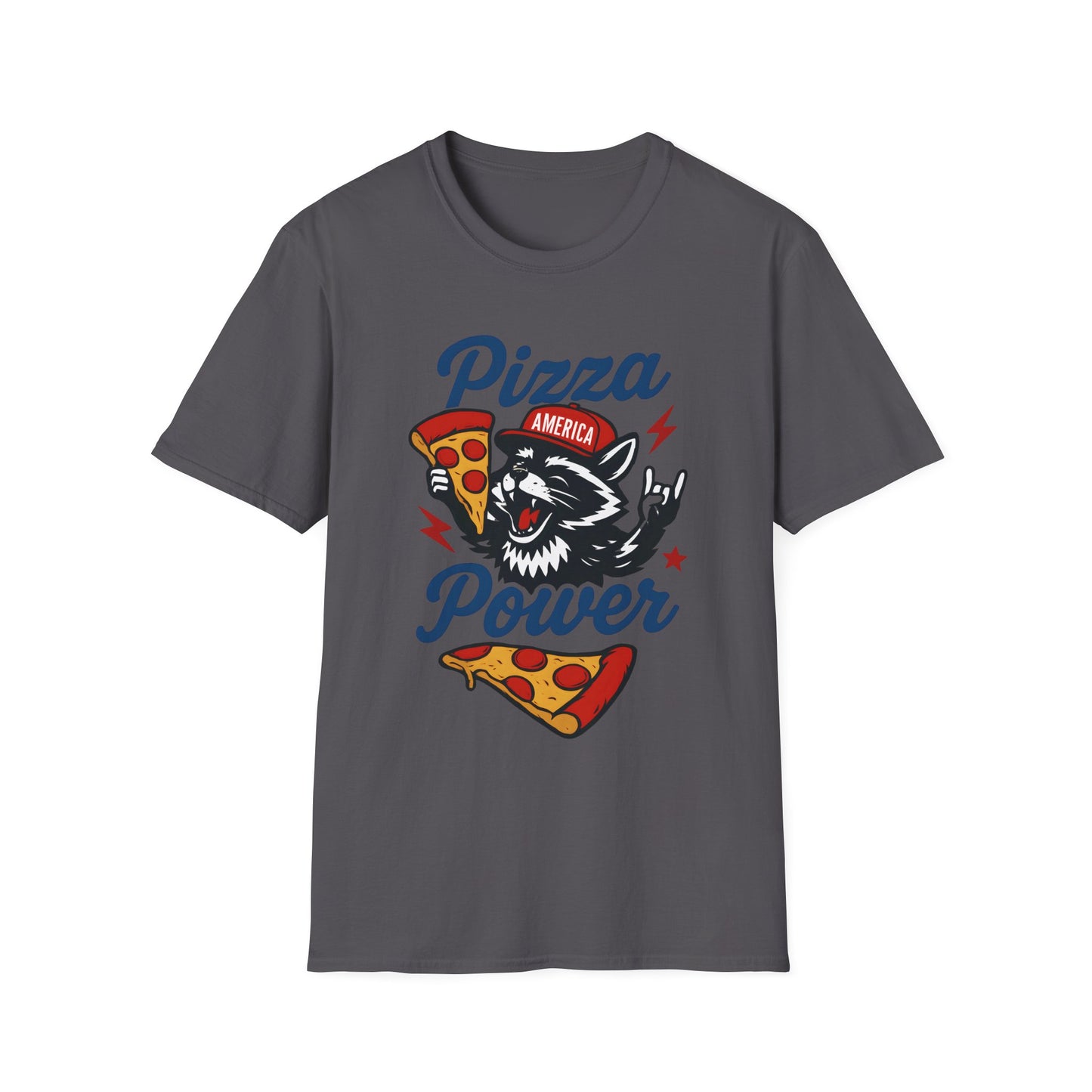 Pizza Power Raccoon T Shirt
