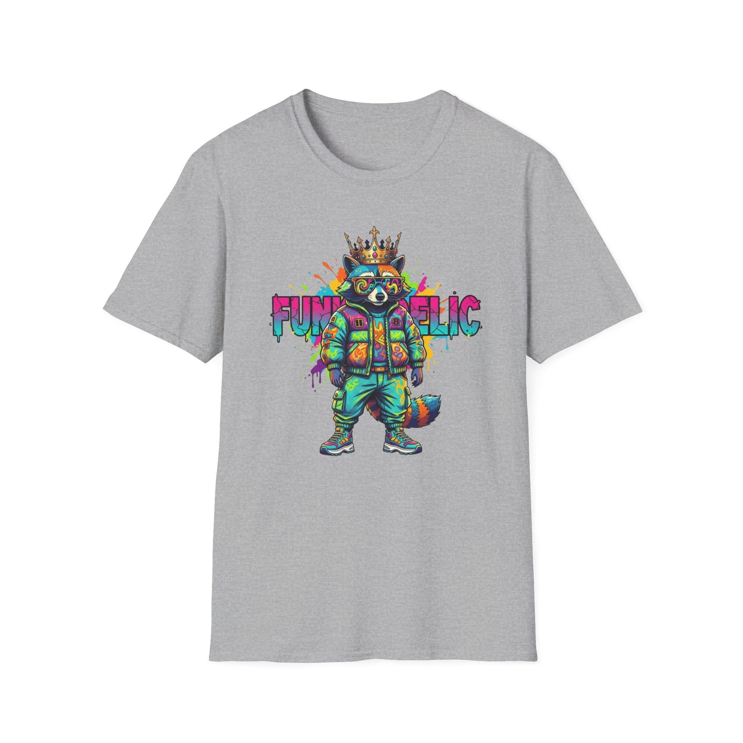 Standing Raccoon Dressed in Funkedelic Colors T Shirt