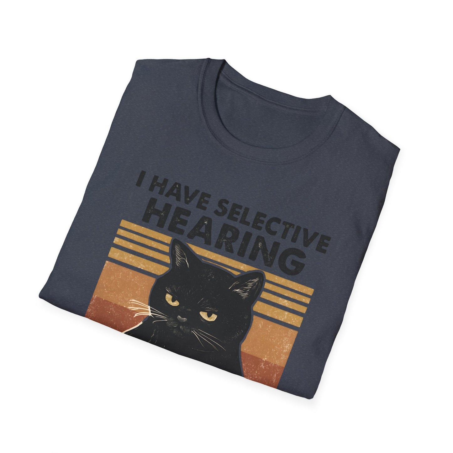 I Have Selective Hearing Cat Grunge Retro T Shirt