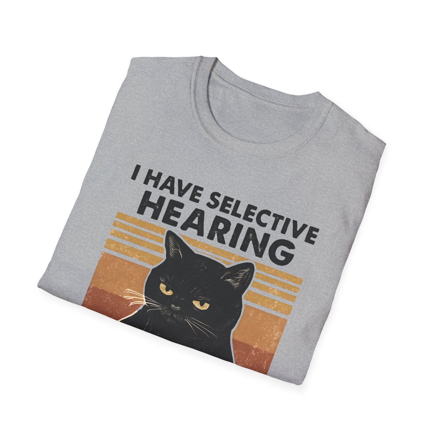 I Have Selective Hearing Cat Grunge Retro T Shirt