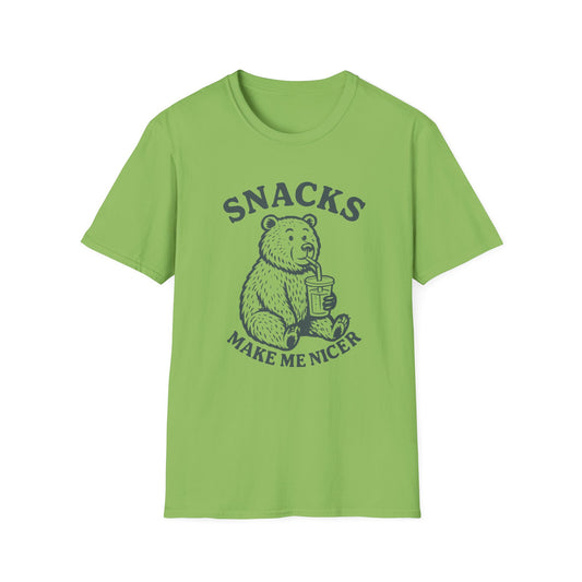 Funny Bear Snacks Make Me Nicer T Shirt