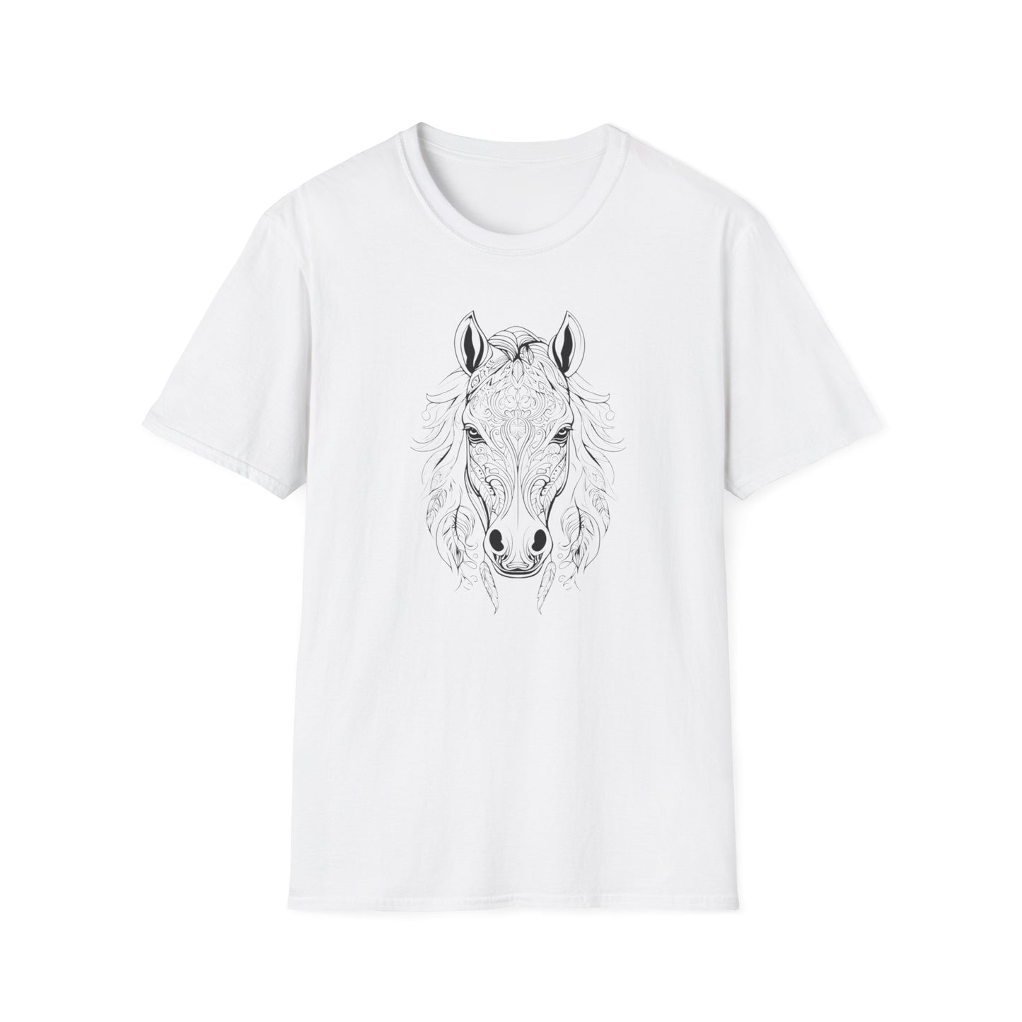 Frontal View of Mandela Horse Head T Shirt