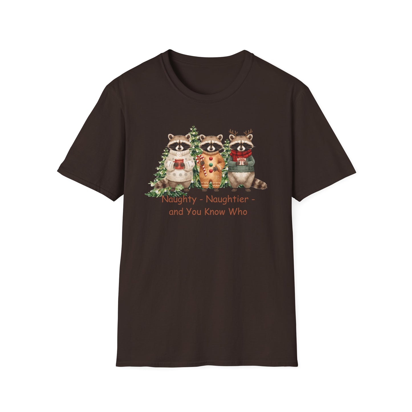 Naughty Raccoon Christmas T Shirt