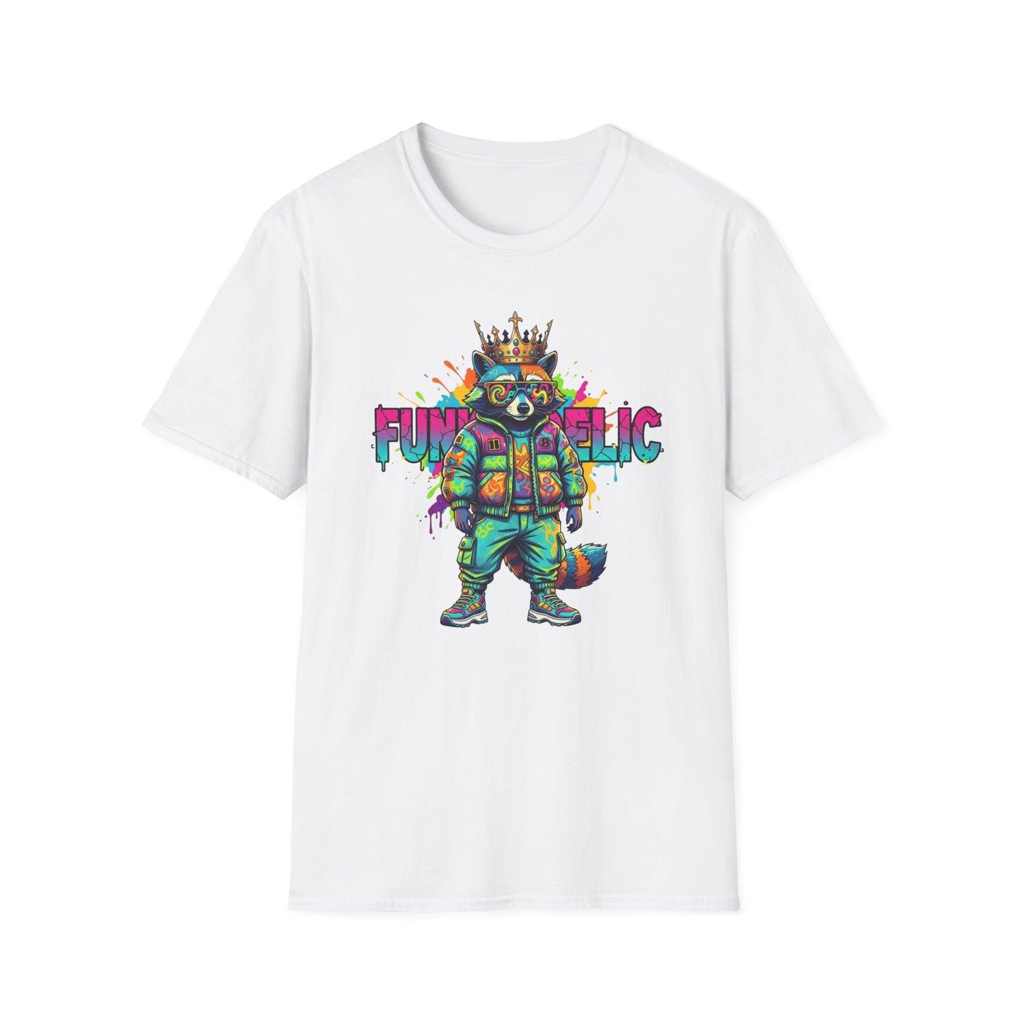 Standing Raccoon Dressed in Funkedelic Colors T Shirt