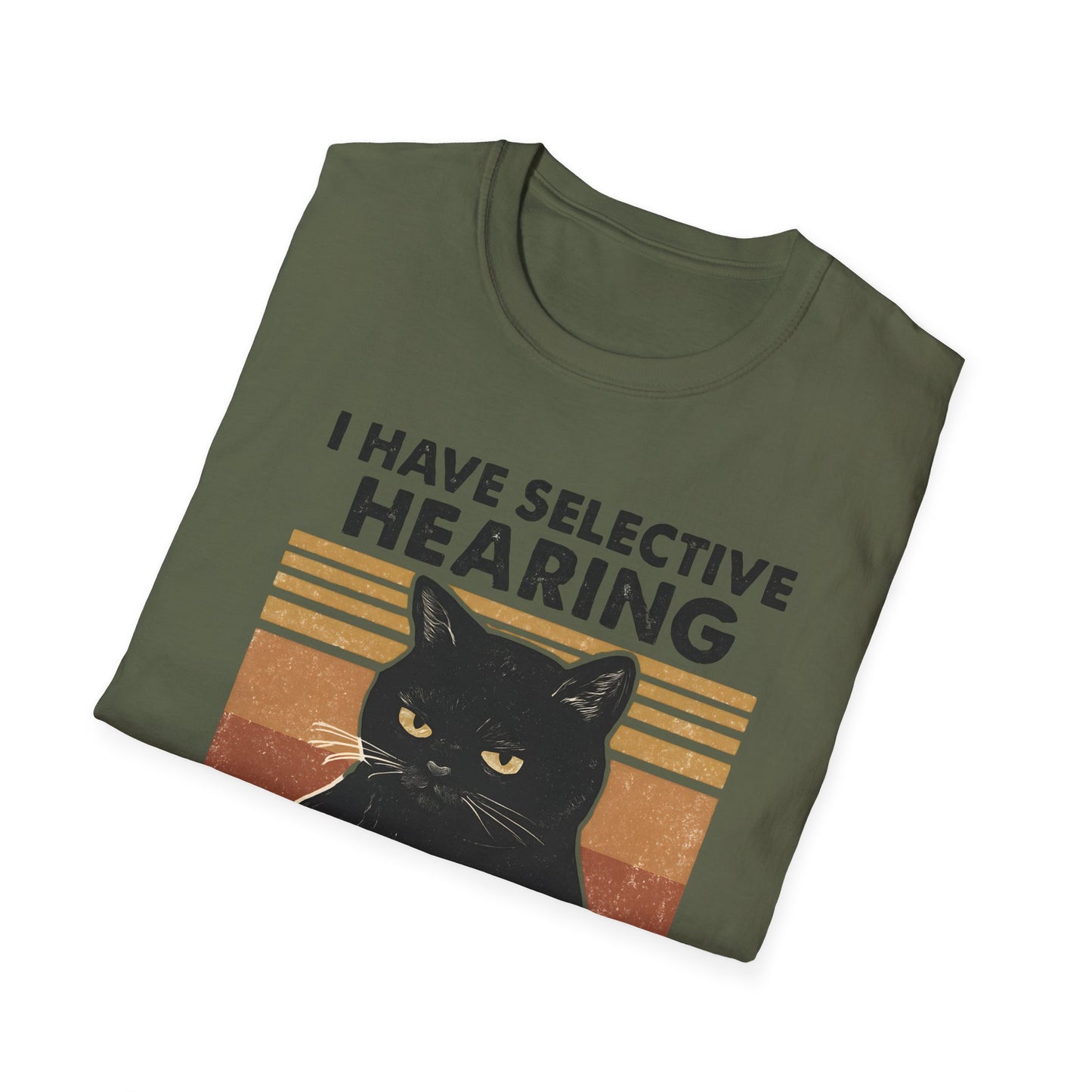 I Have Selective Hearing Cat Grunge Retro T Shirt