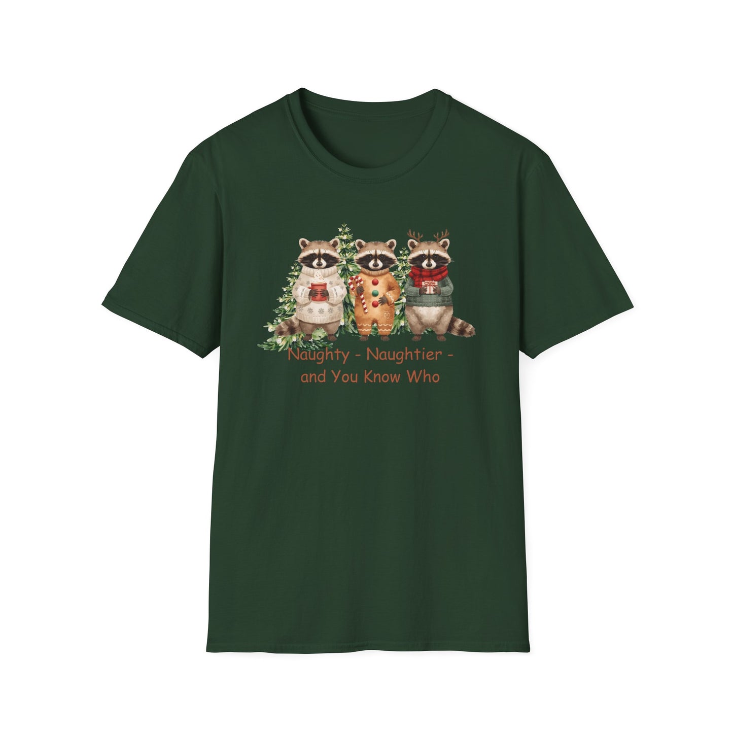Naughty Raccoon Christmas T Shirt