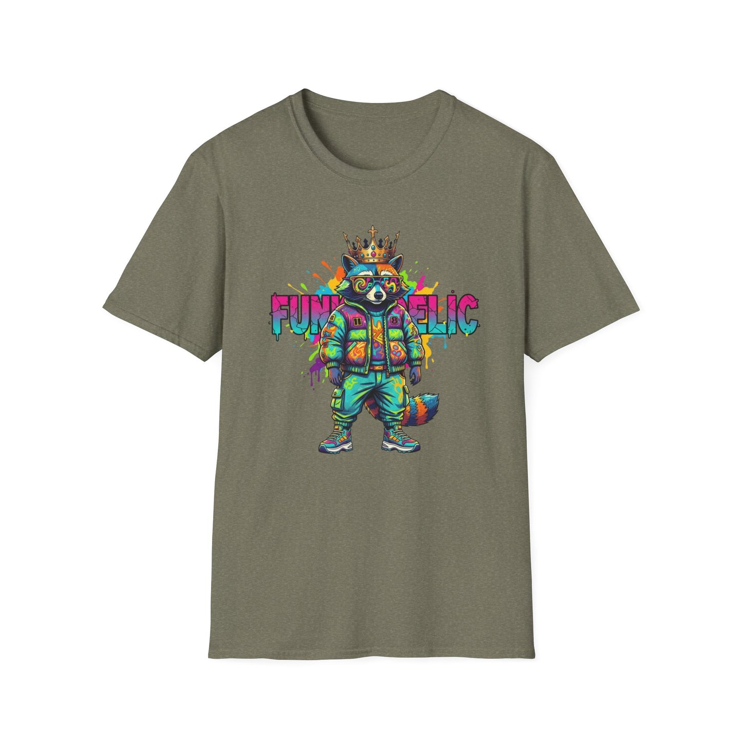 Standing Raccoon Dressed in Funkedelic Colors T Shirt