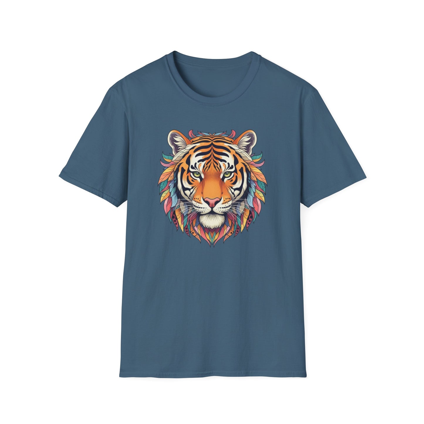 Colorful Mandela Tiger Head T Shirt