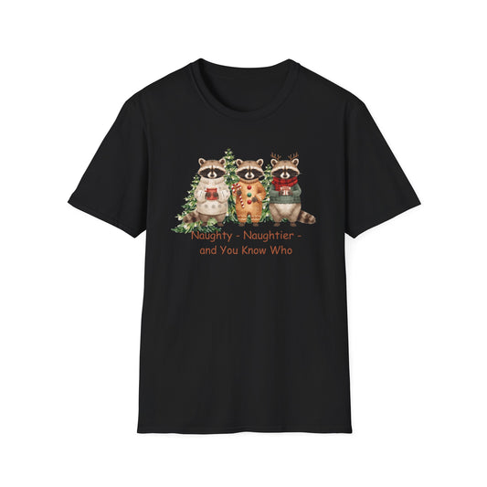 Naughty Raccoon Christmas T Shirt