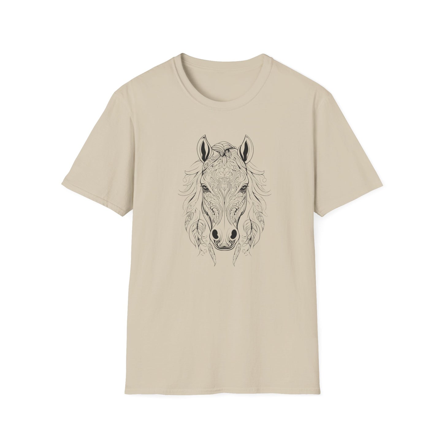 Frontal View of Mandela Horse Head T Shirt