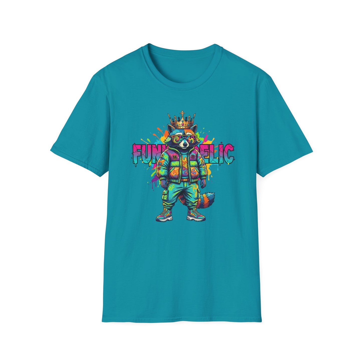 Standing Raccoon Dressed in Funkedelic Colors T Shirt