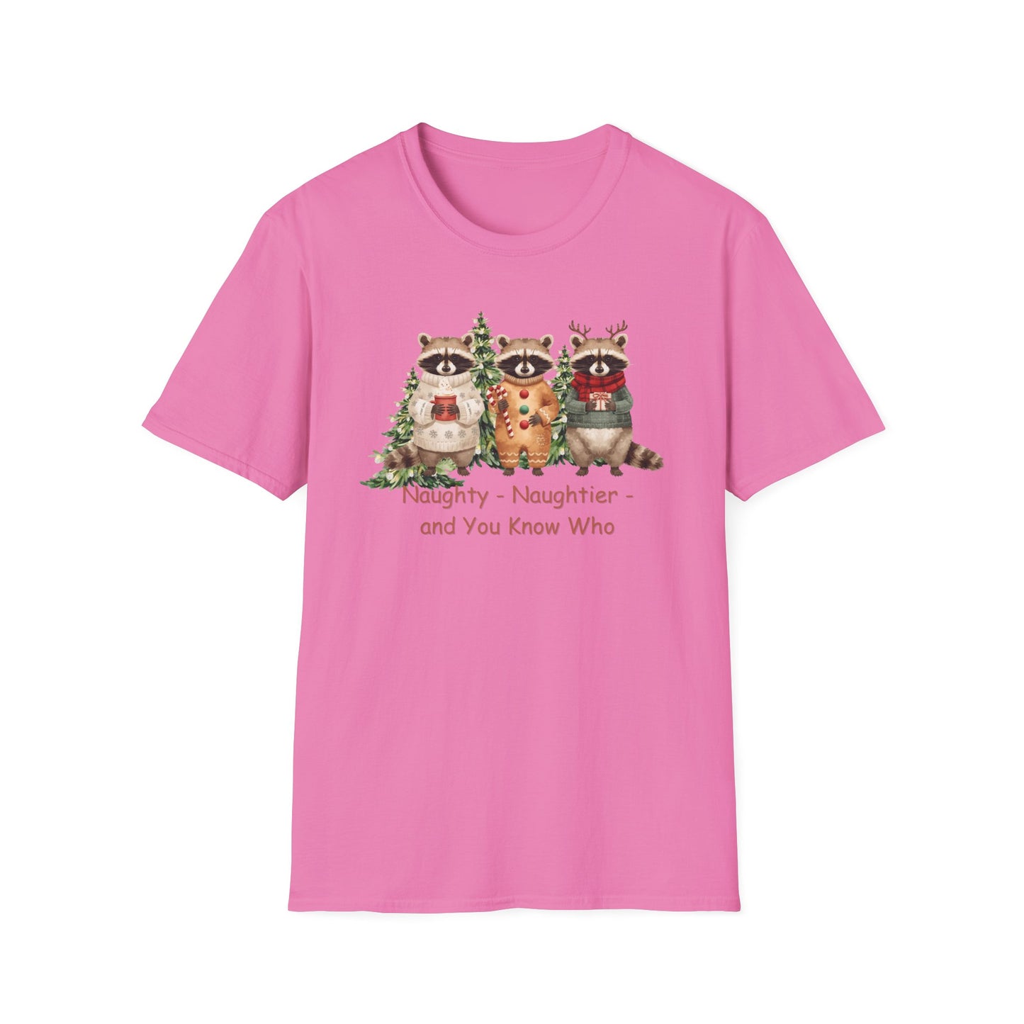 Naughty Raccoon Christmas T Shirt