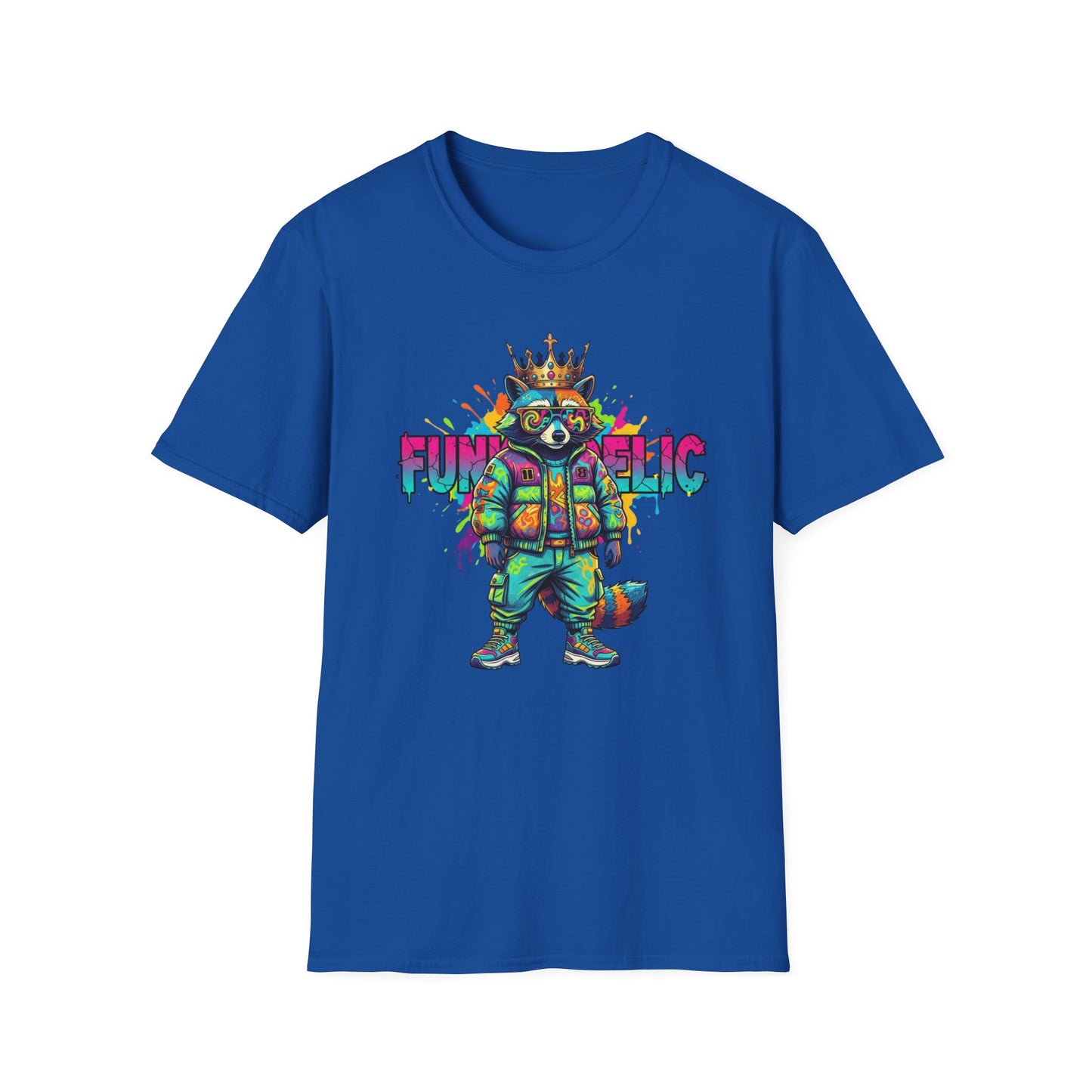 Standing Raccoon Dressed in Funkedelic Colors T Shirt