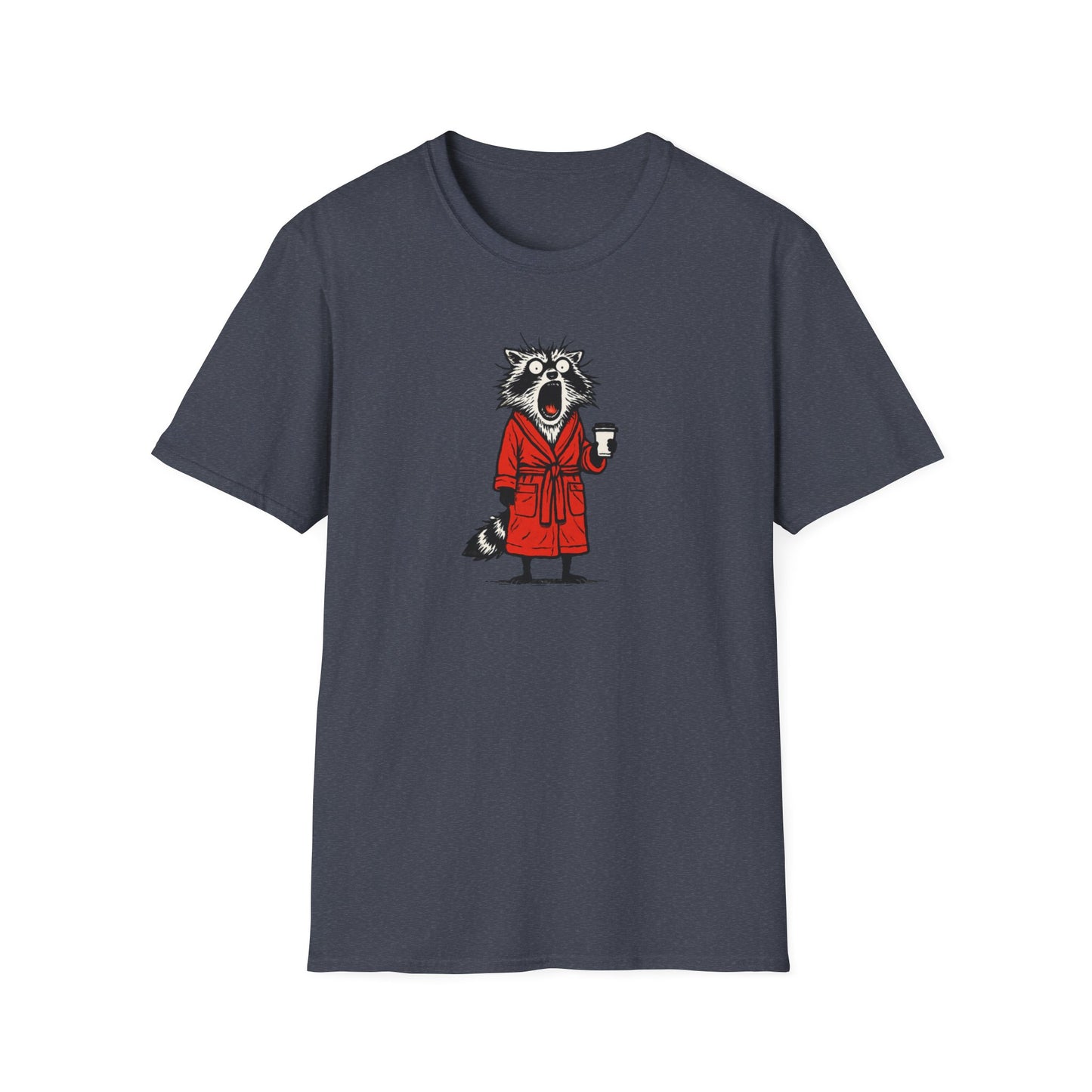 Frazzled Raccoon in  Red Bath Robe T Shirt