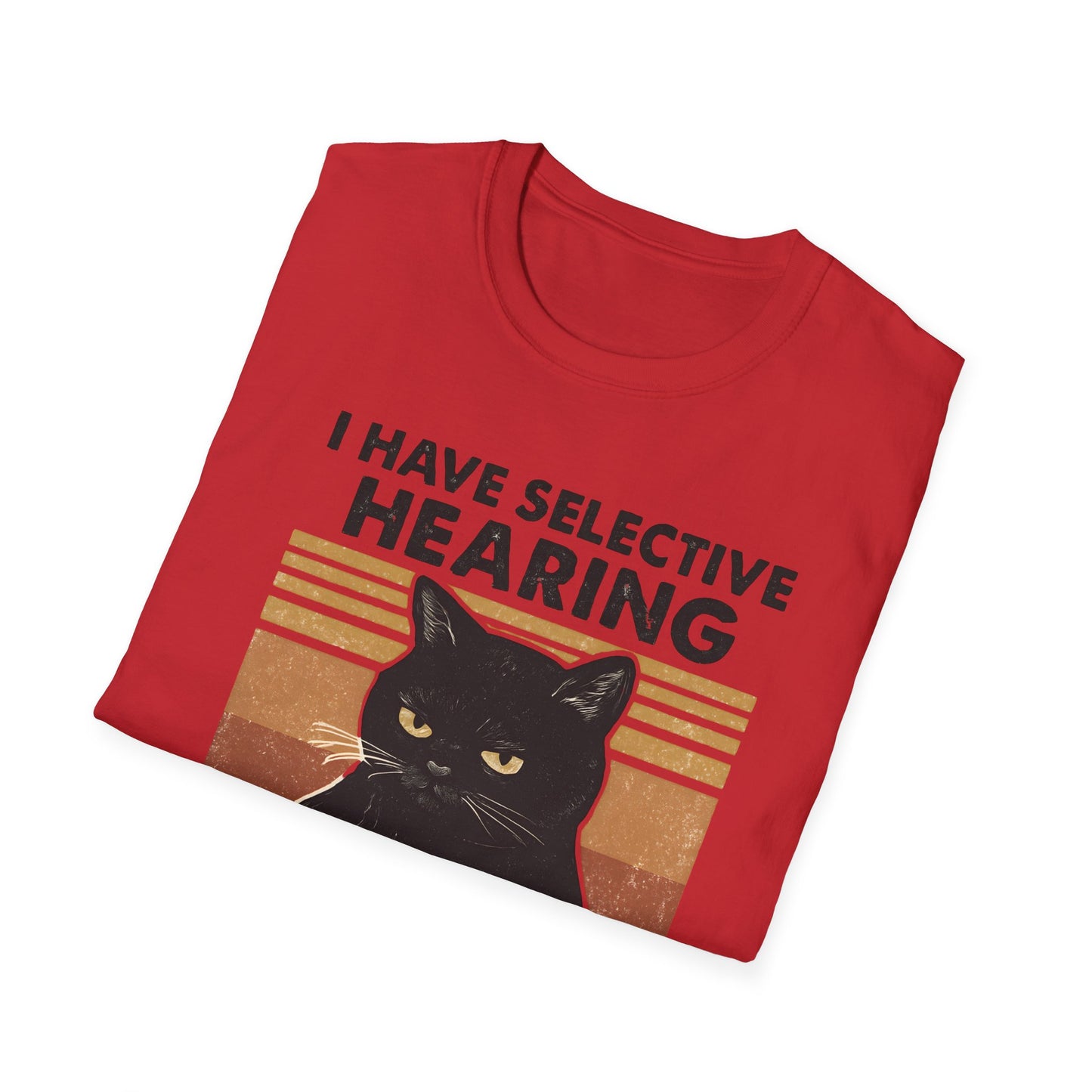 I Have Selective Hearing Cat Grunge Retro T Shirt