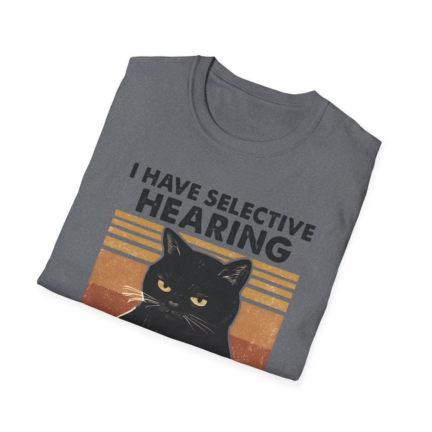 I Have Selective Hearing Cat Grunge Retro T Shirt