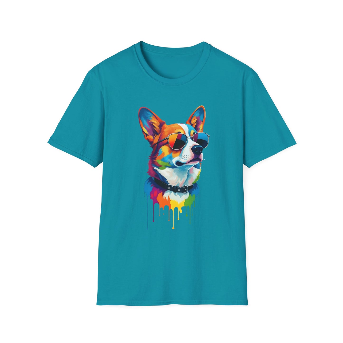 Colorful Image of a Corgi T Shirt