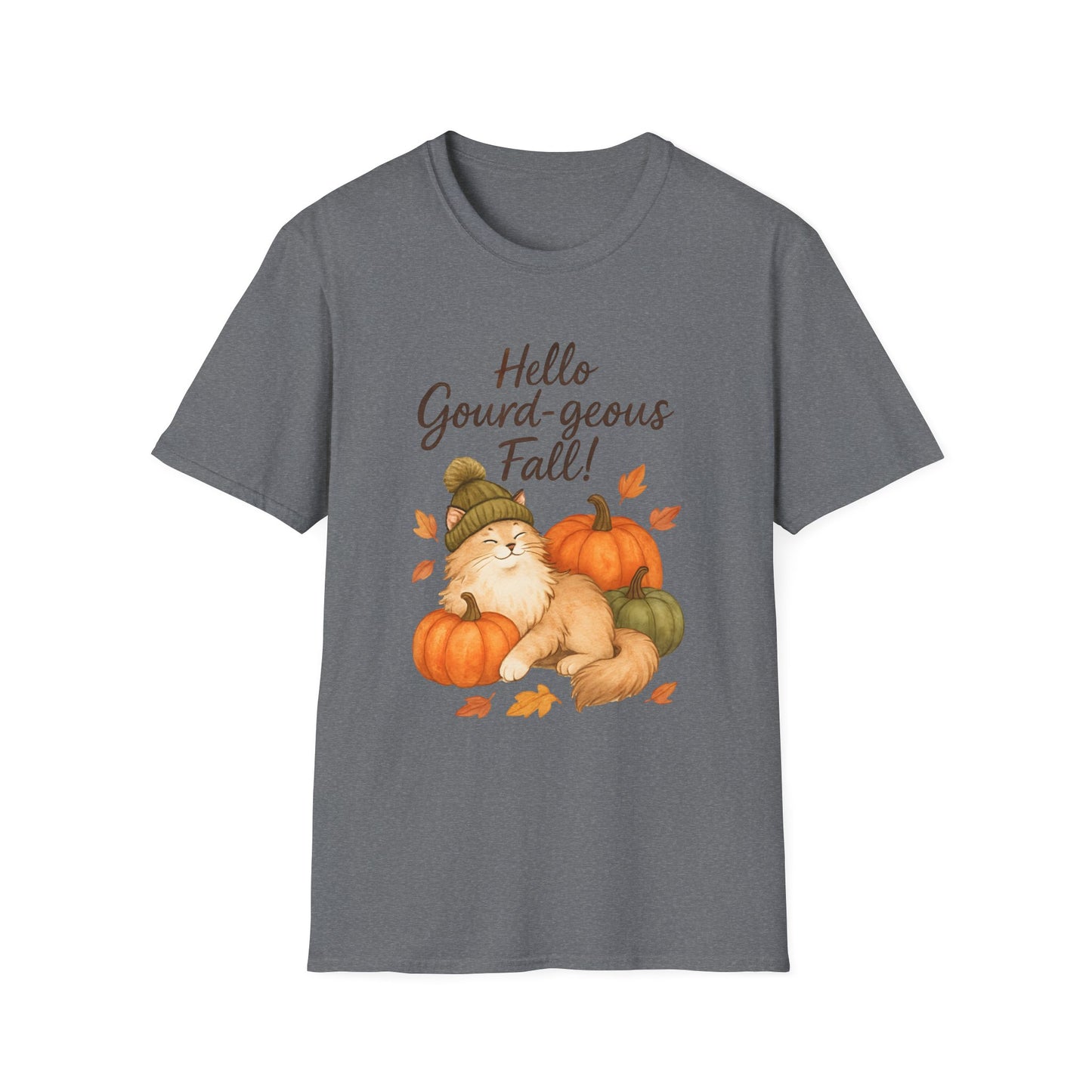 Hello Gourd-geous Fall Cat T Shirt