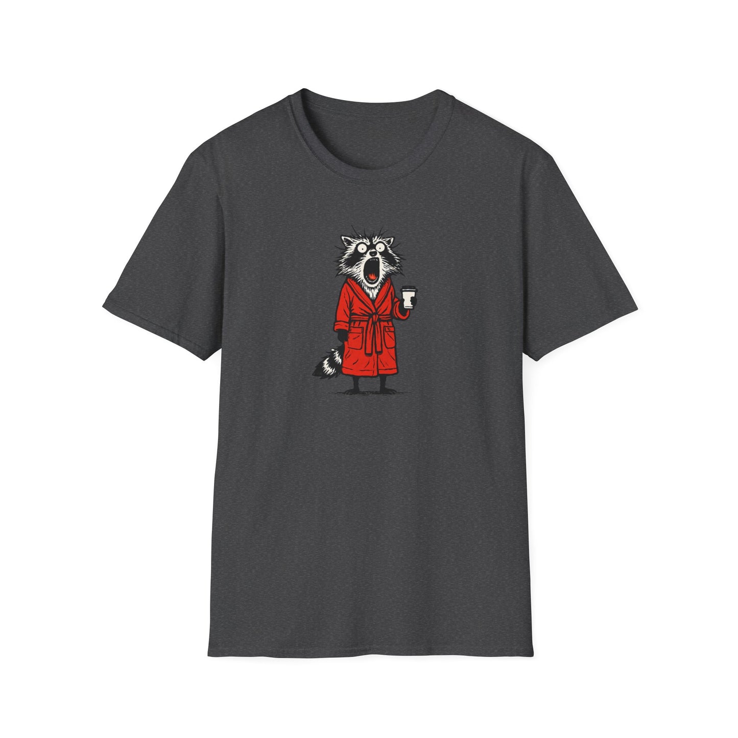 Frazzled Raccoon in  Red Bath Robe T Shirt