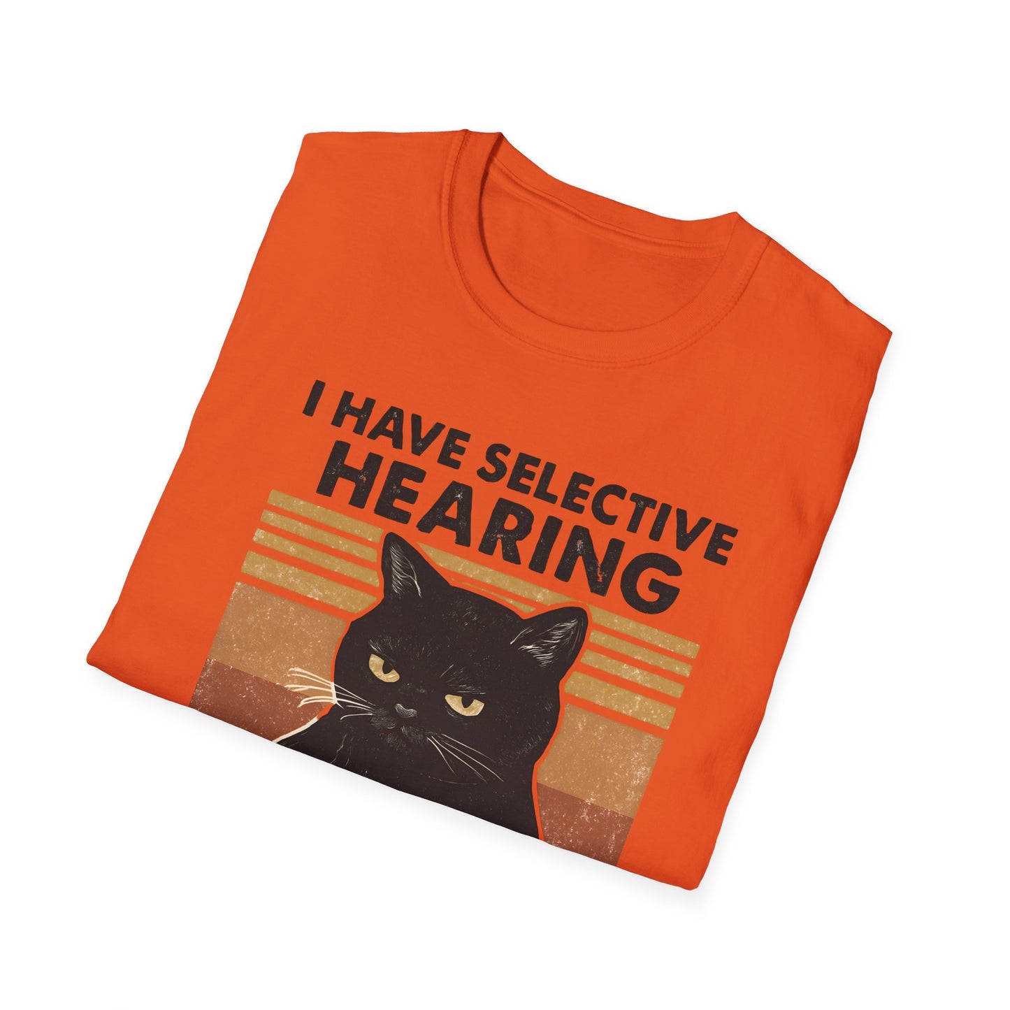 I Have Selective Hearing Cat Grunge Retro T Shirt