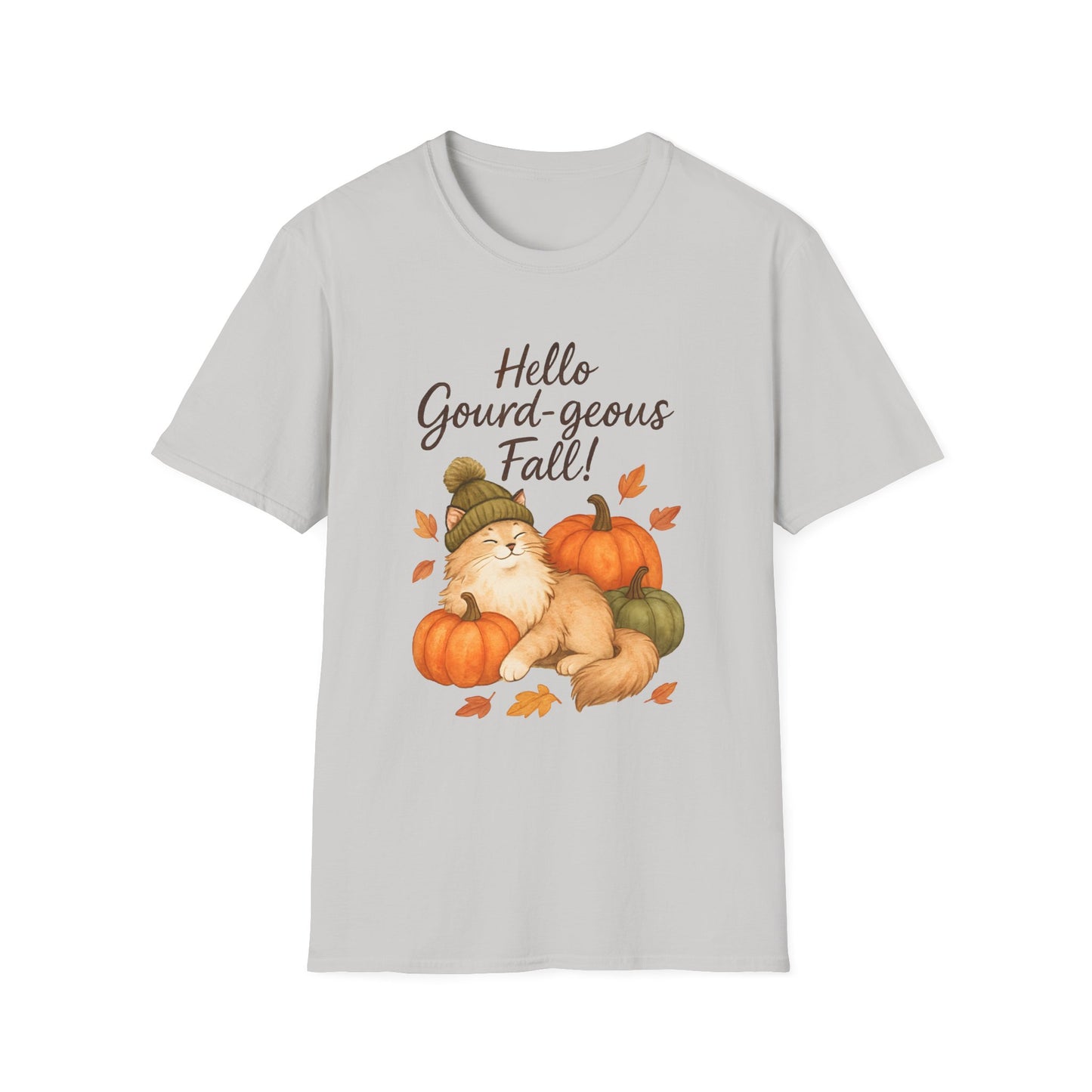 Hello Gourd-geous Fall Cat T Shirt