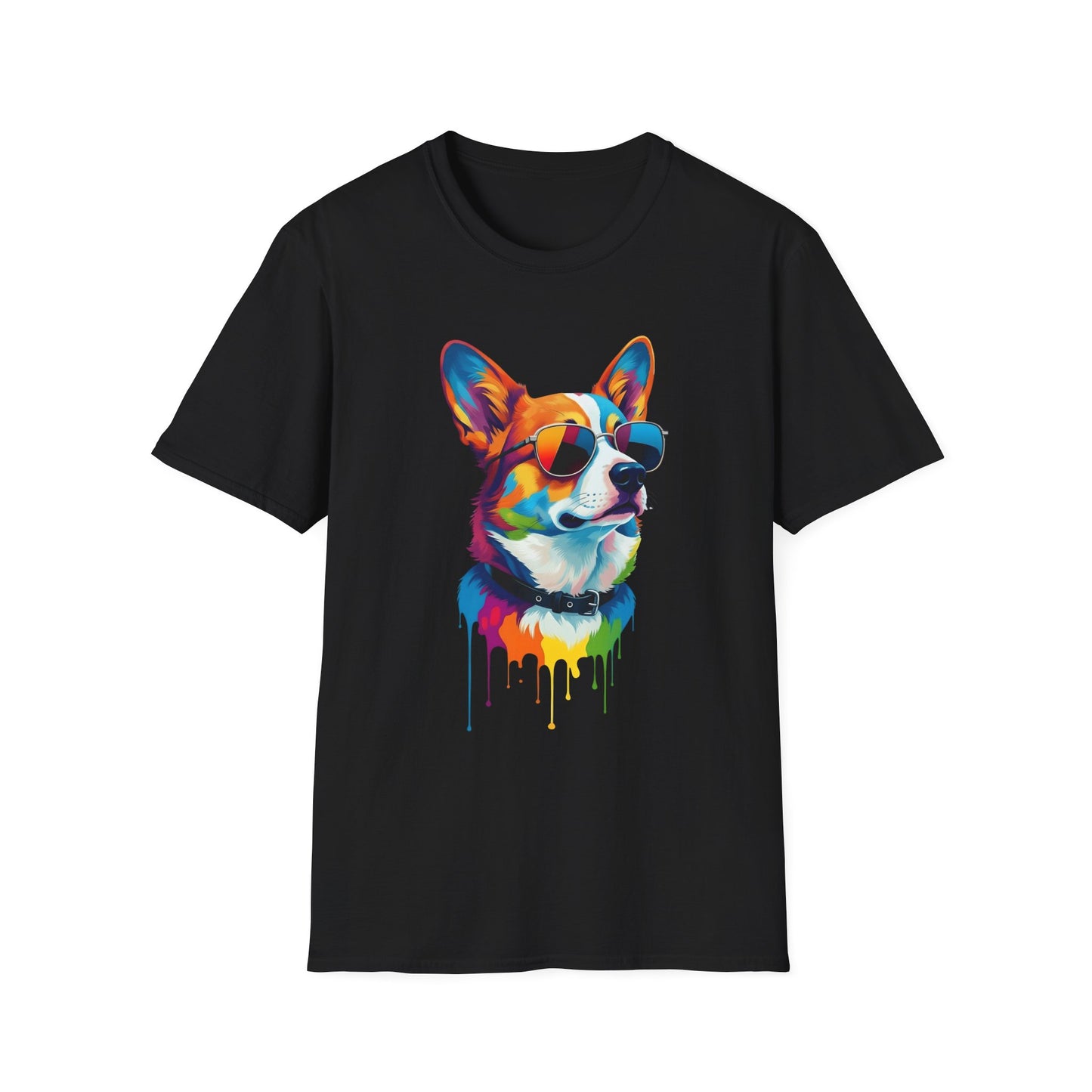 Colorful Image of a Corgi T Shirt