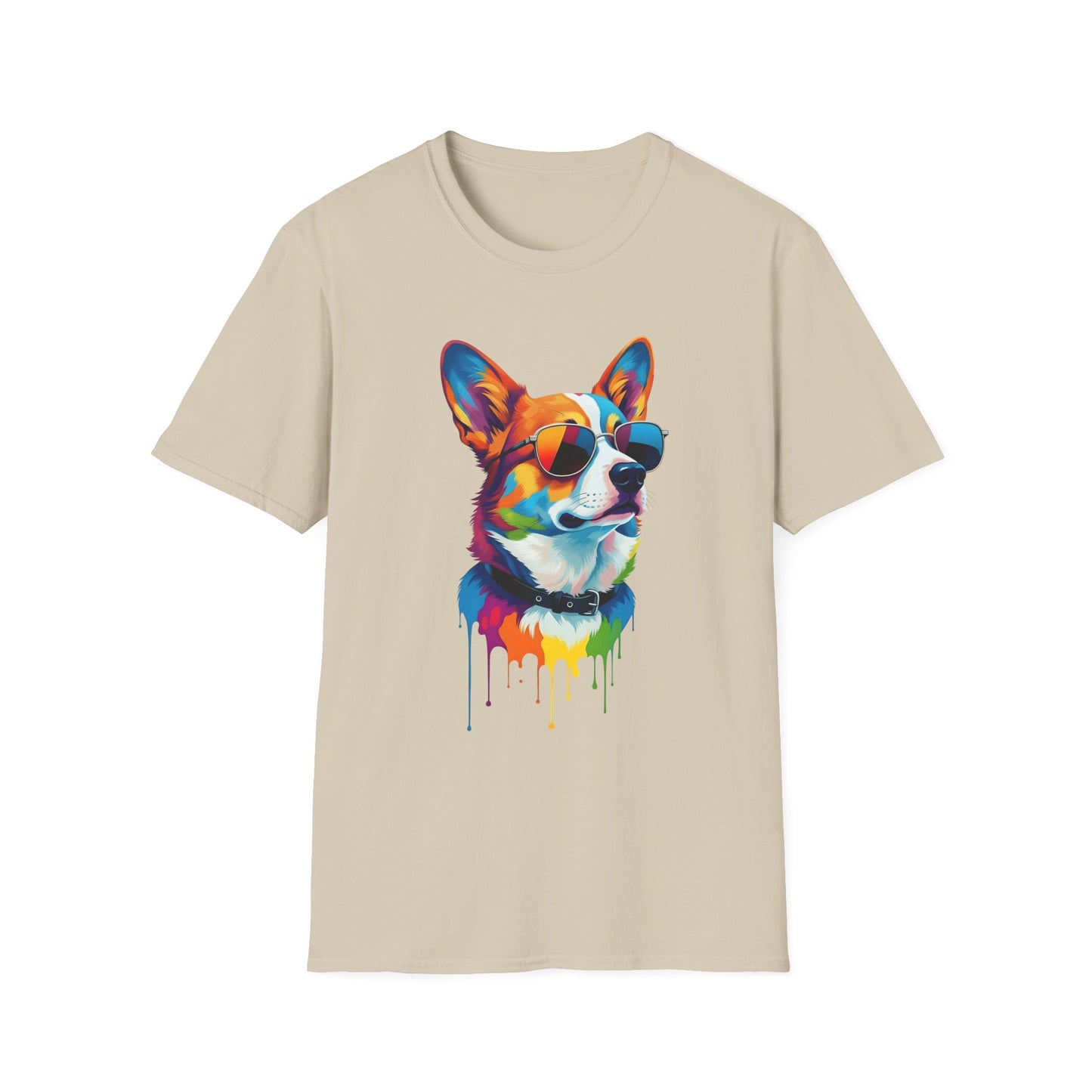 Colorful Image of a Corgi T Shirt