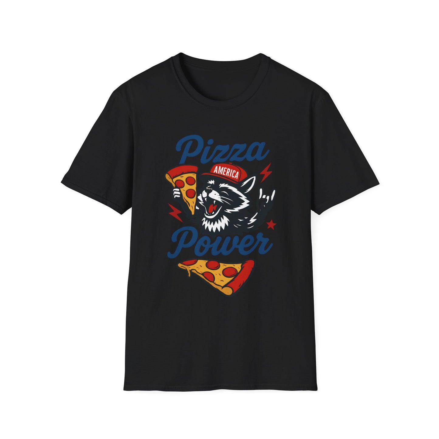 Pizza Power Raccoon T Shirt