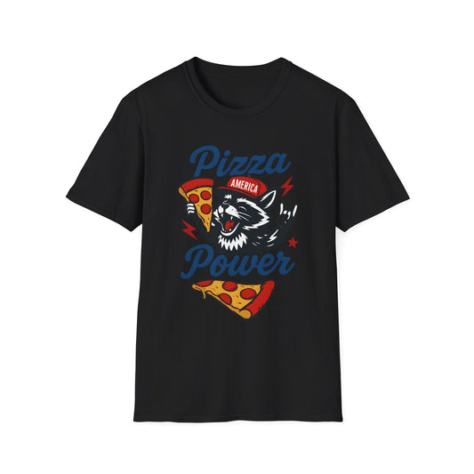 Pizza Power Raccoon T Shirt