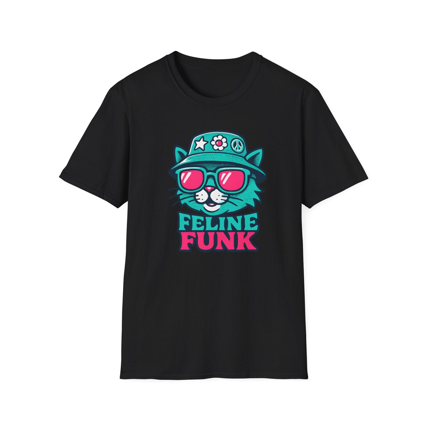 Feline Funk Vivid Cat With Hat T Shirt
