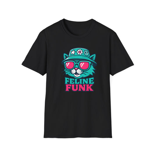 Feline Funk Vivid Cat With Hat T Shirt