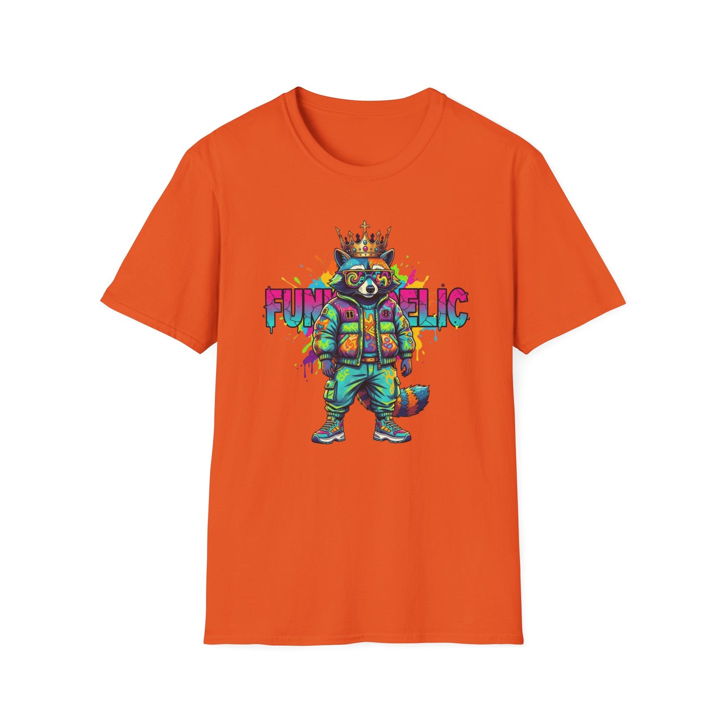 Standing Raccoon Dressed in Funkedelic Colors T Shirt