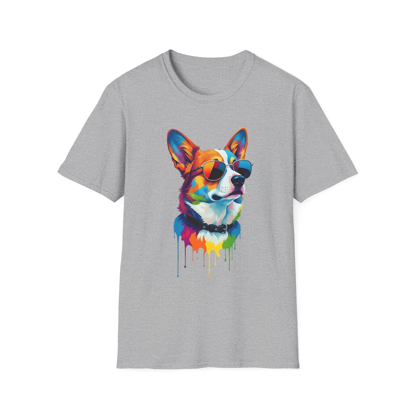 Colorful Image of a Corgi T Shirt